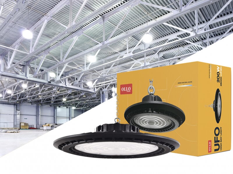 LED UFO 200W OLLO Premium+ / UGR15 / 28000lm / 4000K / IP65 / IK08 / LED SANDĖLIŲ IR GAMYBINĖS ŠVIESOS 200W / LED HIGHBAY / Gamyklos garantija 3 metai kaina ir informacija | Įmontuojami šviestuvai, LED panelės | pigu.lt