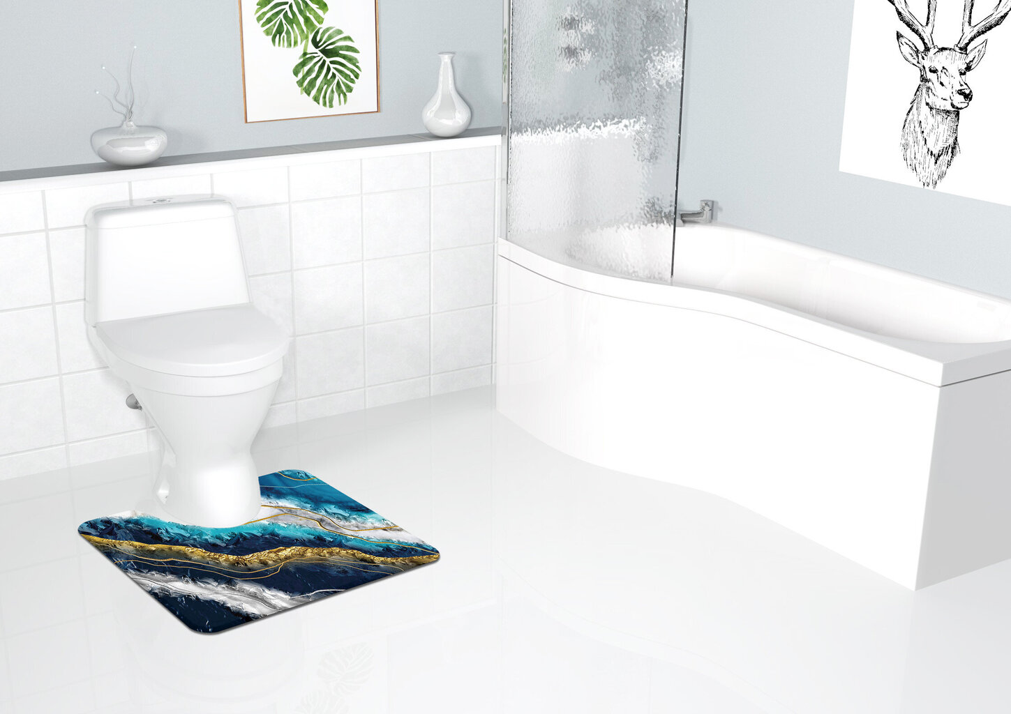 Tualeto kilimėlis "Benedomo" 50x60 cm, memory foam цена и информация | Vonios kambario aksesuarai | pigu.lt