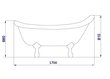 Pastatoma vonia RETRO ROSA, 170 cm Click-Clack + sifonas, kompozitas kaina ir informacija | Vonios | pigu.lt