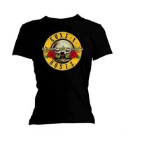 Marškinėliai moterims trumpomis rankovėmis Guns N' Roses Classic Bullet Logo kaina ir informacija | Marškinėliai moterims | pigu.lt
