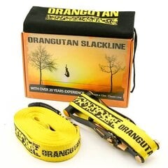 Беговая (балансирующая) планка Orangutan Slackline - 15 м - 50 мм цена и информация | Альпинистское снаряжение | pigu.lt