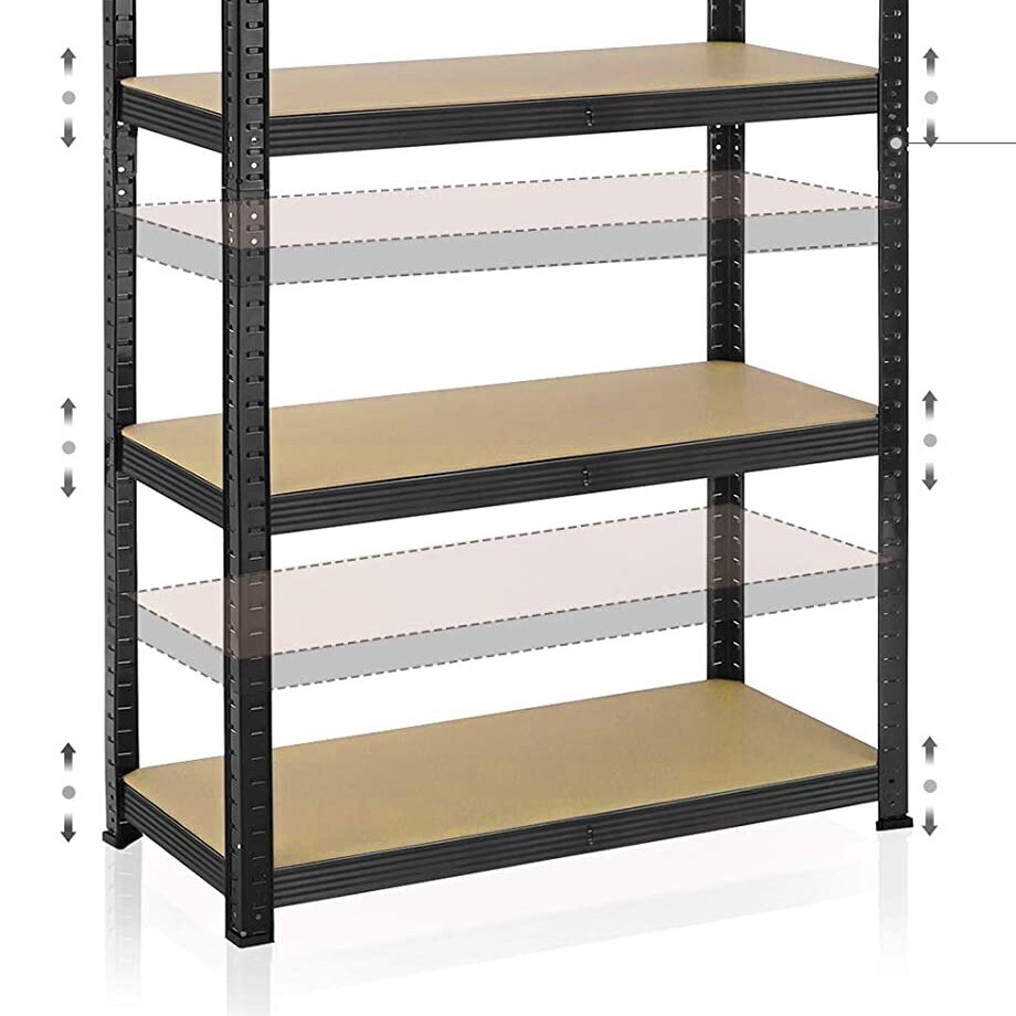 Sandėliavimo lentyna, 5 aukštai, juoda 150x75x30,apkrova 625 kg kaina ir informacija | Lentynos | pigu.lt