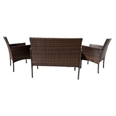 Sodo baldų komplektas ir kavos staliukas su sofa, juodas kaina ir informacija | Lauko baldų komplektai | pigu.lt