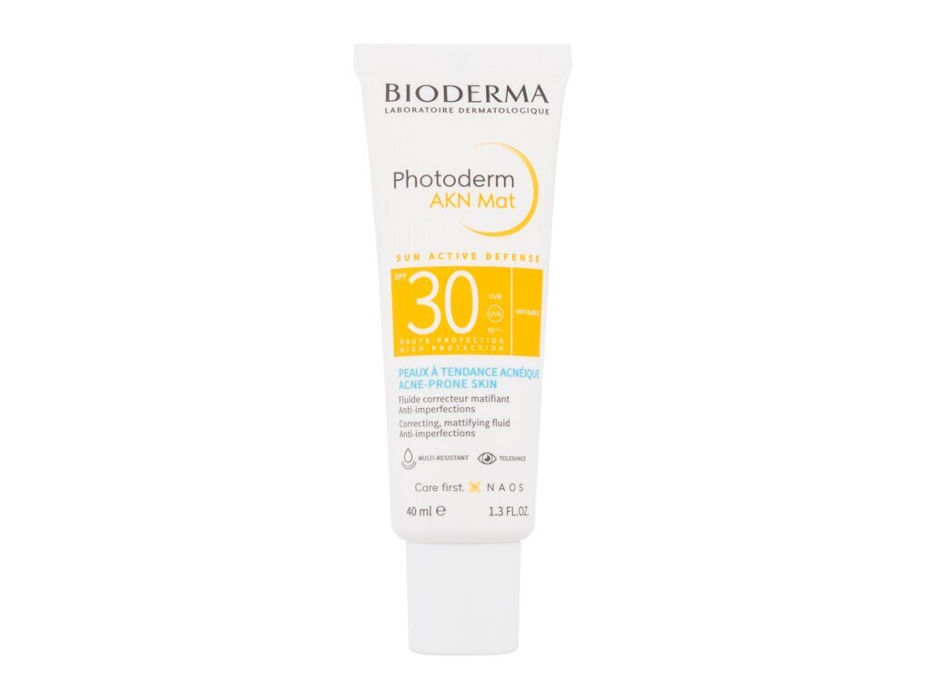 Kremas nuo saulės Bioderma Photoderm AKN Mat SPF30 Matifying Fluid, 40ml kaina ir informacija | Kremai nuo saulės | pigu.lt