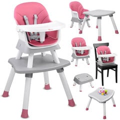 Детский стульчик 6 в 1, розовый цена и информация | Стульчики для кормления | pigu.lt