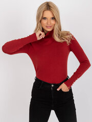 Женский бордовый свитер с высоким воротником цена и информация | Женские кофты | pigu.lt