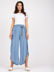 Женские светло-синие брюки из ткани цена и информация | Брюки | pigu.lt