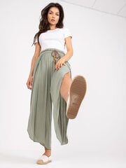 Женские брюки цвета хаки из ткани цена и информация | Женские брюки | pigu.lt