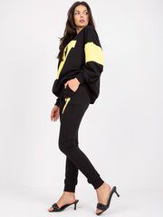 черный и желтый спортивный костюм из двух предметов из хлопка цена и информация | Женские костюмы | pigu.lt