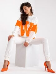 комплект бело-оранжевой хлопковой толстовки цена и информация | Женские костюмы | pigu.lt