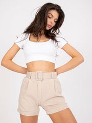 бежевые элегантные женские шорты с карманами цена и информация | Женские шорты | pigu.lt