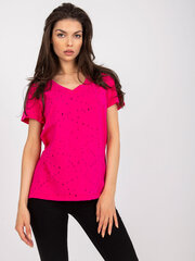 Женская однотонная футболка цвета фуксии цена и информация | Футболка женская | pigu.lt
