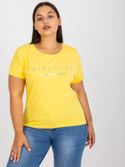Женская желтая футболка больших размеров цена и информация | Футболка женская | pigu.lt