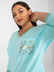 Женская мятная блузка больших размеров цена и информация | Женские блузки, рубашки | pigu.lt