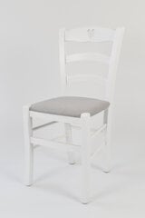Tommychairs - набор из 4 стульев CUORE из бука окрашенная в белый цвет, сиденье в жемчужно-серый ткань цена и информация | Стулья для кухни и столовой | pigu.lt