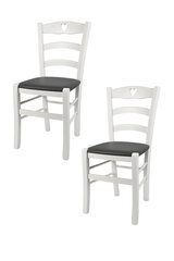 Tommychairs - Набор из 2 стульев CUORE из бука ручной работы в стиле шебби-шик и сиденье из соломы  цена и информация | Стулья для кухни и столовой | pigu.lt