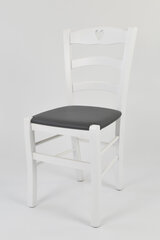Tommychairs - набор из 4 стульев CUORE из бука окрашенная в белый цвет, сиденье в жемчужно-серый ткань цена и информация | Стулья для кухни и столовой | pigu.lt