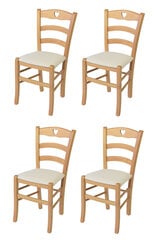 Tommychairs - набор из 4 стульев CUORE структура из бука натурального цвета и сиденье из дерева цена и информация | Стулья для кухни и столовой | pigu.lt