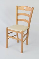 Tommychairs - набор из 2 стульев CUORE из бука натурального цвета, сиденье из эко-кожей слоновой кости цена и информация | Стулья для кухни и столовой | pigu.lt