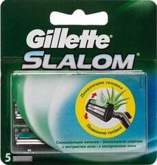 Лезвия для бритья Gillette с увлажняющей полоской с алоэ вера, 5 шт. цена и информация | Косметика и средства для бритья | pigu.lt