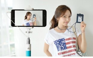 Teleskopinė selfie lazda, Pilkos spalvos kaina ir informacija | Asmenukių lazdos (selfie sticks) | pigu.lt