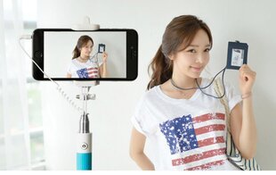 Teleskopinė selfie lazda, Rožinės spalvos kaina ir informacija | Asmenukių lazdos (selfie sticks) | pigu.lt