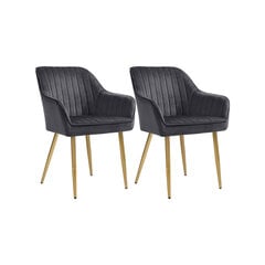 2-jų kėdžių komplektas Songmics, pilkas kaina ir informacija | Virtuvės ir valgomojo kėdės | pigu.lt