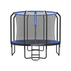 Batutas Songmics Ø 305 cm. su apsauginiu tinkleliu, kopėčiomis ir paminkštintais stulpais, tamsiai mėlynas kaina ir informacija | Songmics Sportas, laisvalaikis, turizmas | pigu.lt