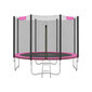 Batutas Songmics Ø 305 cm. su apsauginiu tinkleliu, kopėčiomis ir paminkštintais stulpais, rožinės spalvos kaina ir informacija | Batutai | pigu.lt