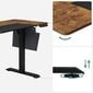 Reguliuojamo aukščio stalas, vintažinė ruda/juoda kaina ir informacija | Kompiuteriniai, rašomieji stalai | pigu.lt