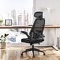 Biuro kėdė su reguliuojamais porankiais, juoda цена и информация | Biuro kėdės | pigu.lt