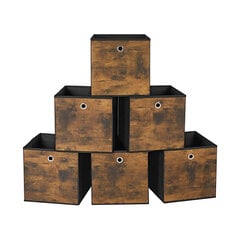 Набор коробок, 6 деталей, черный цена и информация | Ящики для вещей | pigu.lt