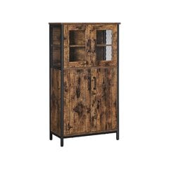 Шкаф со стеклянными дверцами, коричневый/черный цена и информация | Шкафчики в гостиную | pigu.lt