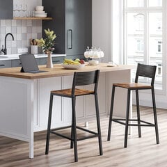 Набор из 2 барных стульев в индустриальном дизайне цена и информация | Стулья для кухни и столовой | pigu.lt