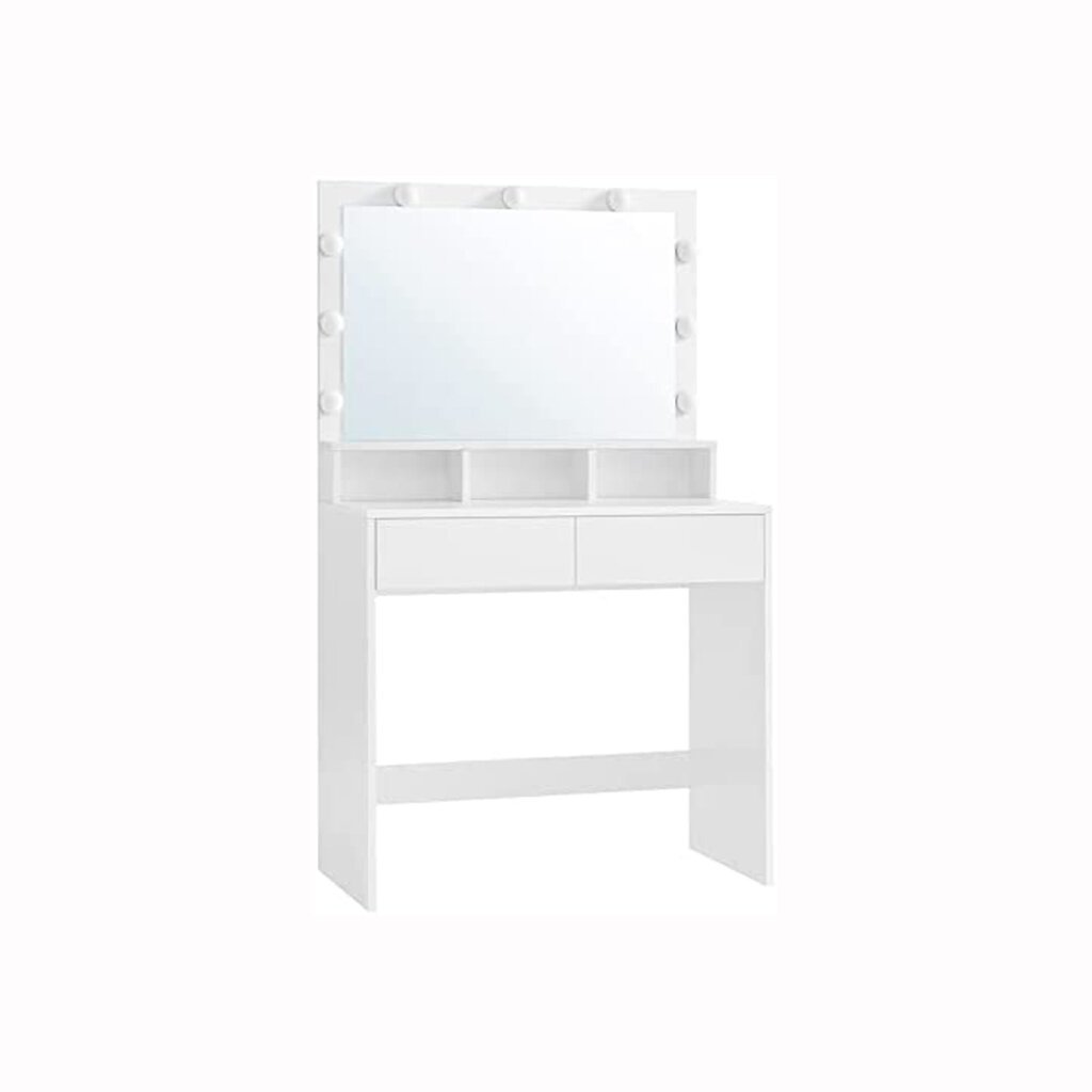 Tualetinis staliukas su veidrodžiu ir lemputėmis kaina ir informacija | Kosmetiniai staliukai | pigu.lt