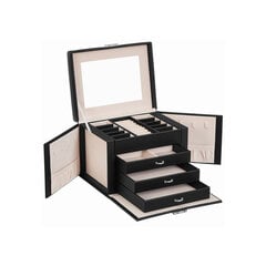 Papuošalų dėžutė su stalčiais JBC159B01, juoda kaina ir informacija | Interjero detalės | pigu.lt