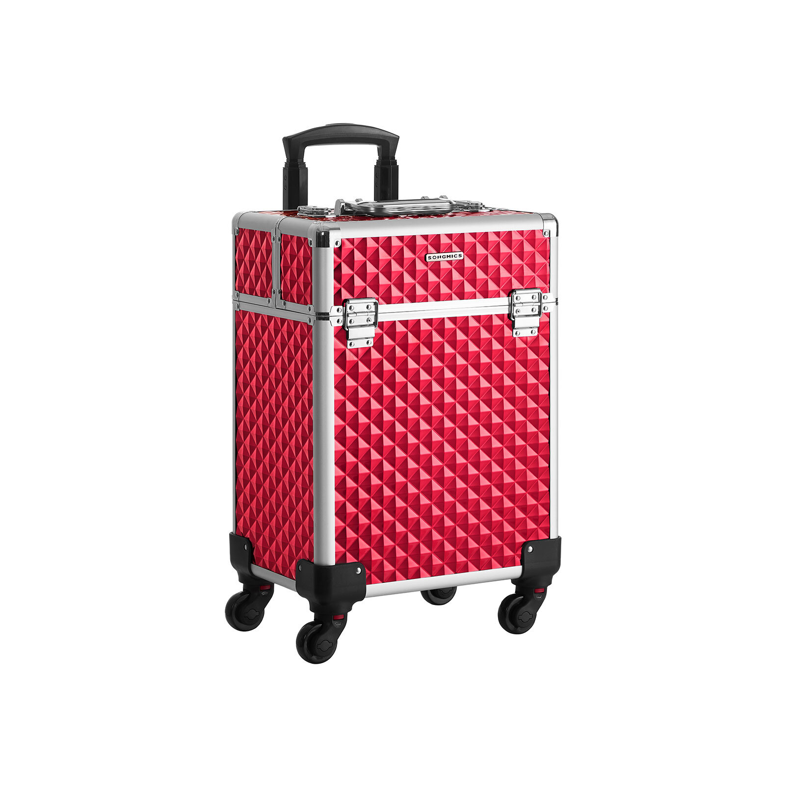 Kosmetikos lagaminas ant ratukų, raudonos spalvos kaina | pigu.lt