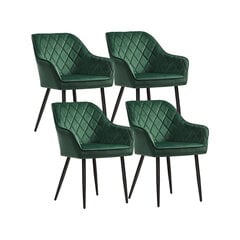 Комплект обеденных стульев Velvet, зеленый цена и информация | Стулья для кухни и столовой | pigu.lt