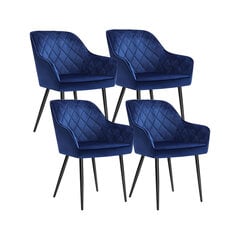 Valgomojo kėdžių rinkinys Velvet, mėlynos kaina ir informacija | Virtuvės ir valgomojo kėdės | pigu.lt