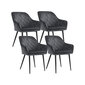 Valgomojo kėdžių rinkinys Velvet, pilkos kaina ir informacija | Virtuvės ir valgomojo kėdės | pigu.lt