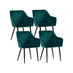 Комплект обеденных стульев Velvet, темно-зеленый, прямые линии цена и информация | Стулья для кухни и столовой | pigu.lt