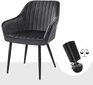 Valgomojo kėdžių rinkinys Velvet, 4 vnt., šviesiai pilka kaina ir informacija | Virtuvės ir valgomojo kėdės | pigu.lt