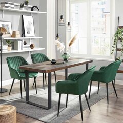 Valgomojo kėdžių rinkinys, 6vnt, žalia kaina ir informacija | Virtuvės ir valgomojo kėdės | pigu.lt