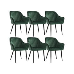 Набор из 6 обеденных стульев, зеленый цена и информация | Стулья для кухни и столовой | pigu.lt