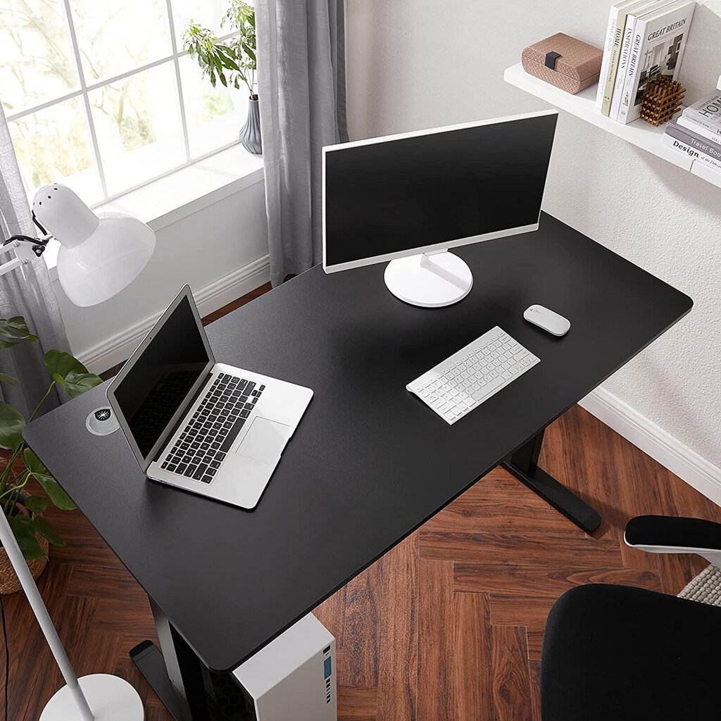 Elektrinis, reguliuojamo aukščio rašomasis stalas, juoda kaina ir informacija | Kompiuteriniai, rašomieji stalai | pigu.lt