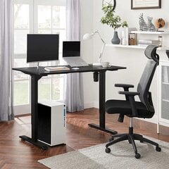 Электрический, регулируемый по высоте письменный стол, черный цена и информация | Компьютерные, письменные столы | pigu.lt