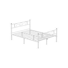 Белый, металлический каркас двуспальной кровати 140x190 см цена и информация | Кровати | pigu.lt