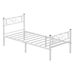 Metalinis viengulės lovos rėmas, 90x190 cm,, balta kaina ir informacija | Lovos | pigu.lt