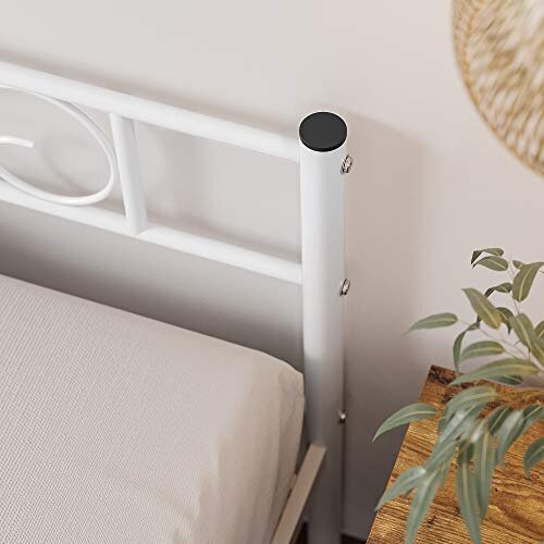 Metalinis viengulės lovos rėmas, 90x190 cm,, balta kaina ir informacija | Lovos | pigu.lt