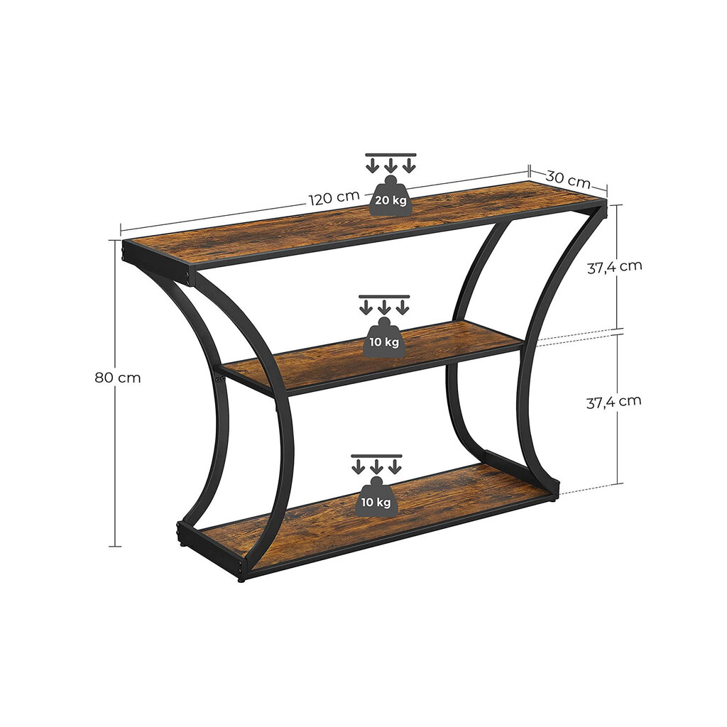 Konsolinis stalas, 120 x 30 x 80 cm kaina ir informacija | Stalai-konsolės | pigu.lt